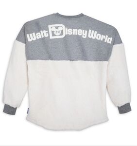 Walt Disney World, Cream Sherpa Grey Sweatshirt, Size Medium